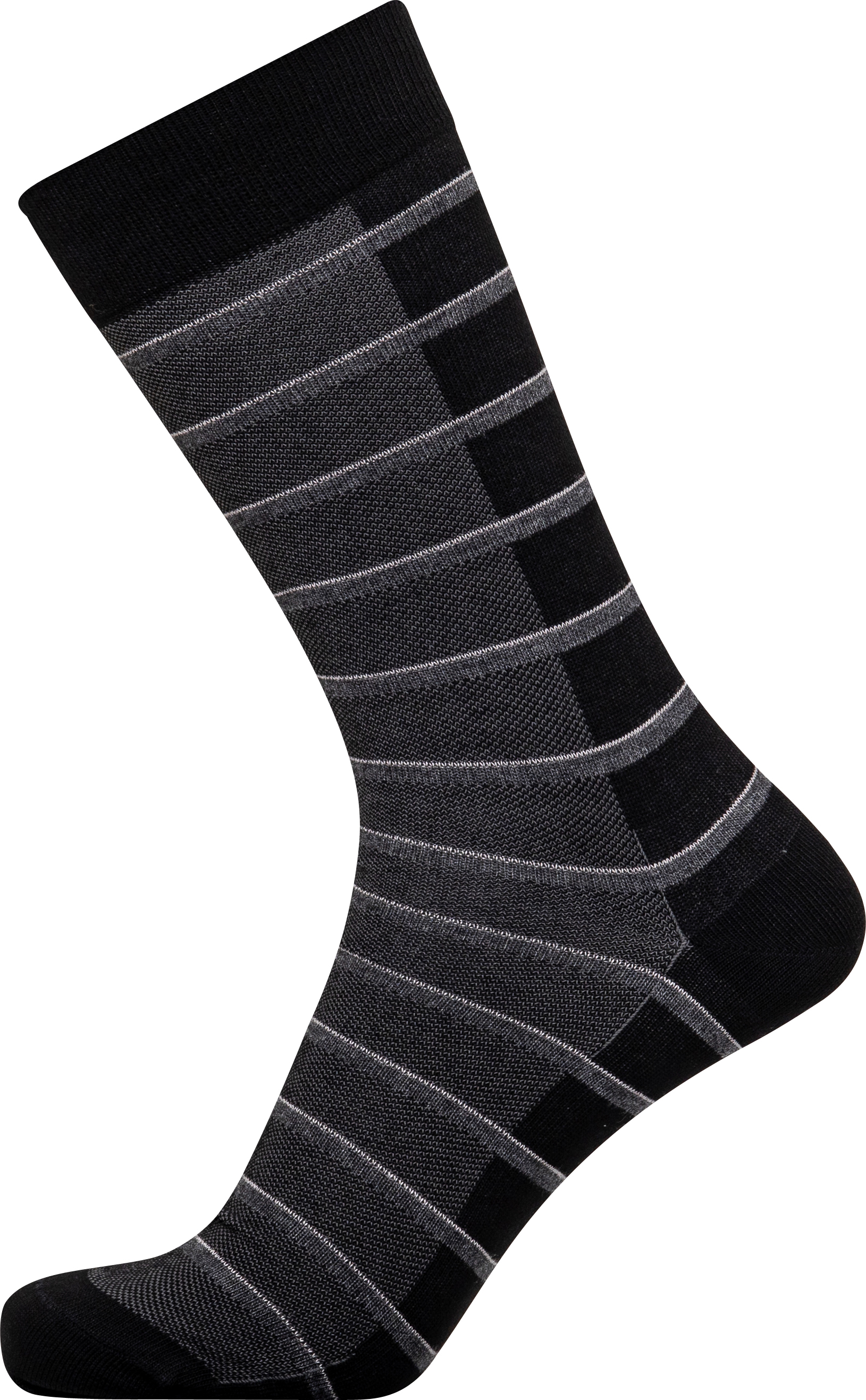 sort og grå med mønster og striber